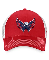 Men's Fanatics Red, White Washington Capitals Slouch Core Primary Trucker Snapback Hat
