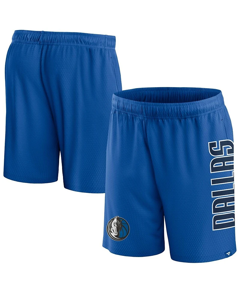 Men's Fanatics Blue Dallas Mavericks Post Up Mesh Shorts
