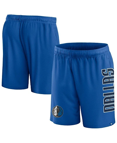 Men's Fanatics Blue Dallas Mavericks Post Up Mesh Shorts