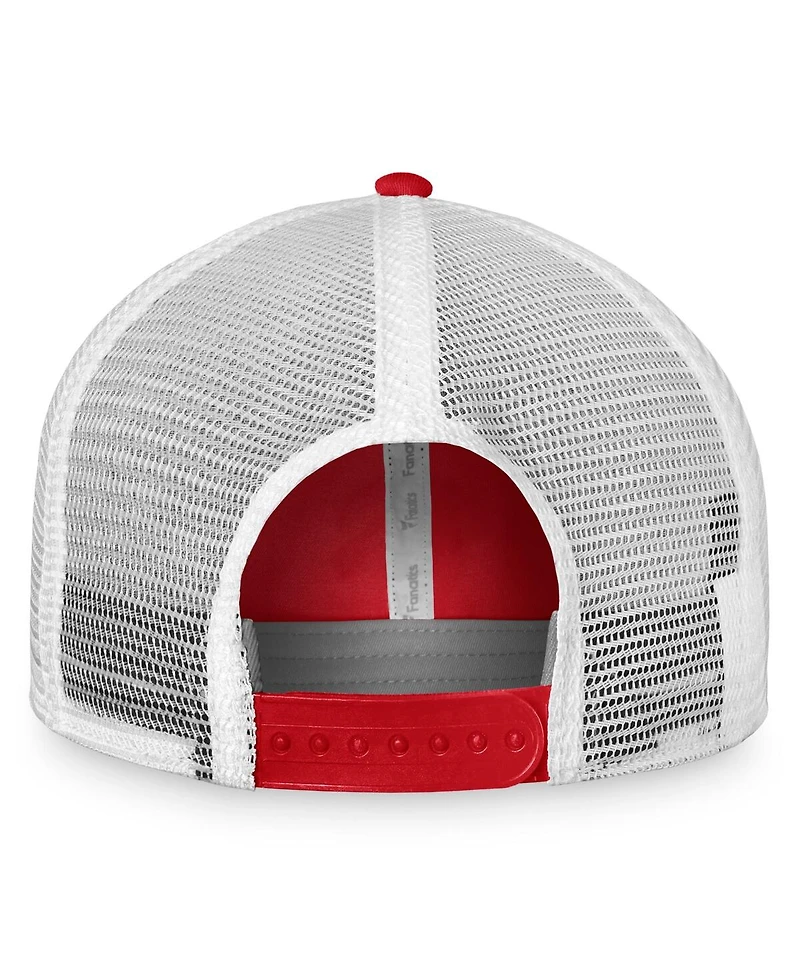 Men's Fanatics Red, White Washington Capitals Slouch Core Primary Trucker Snapback Hat