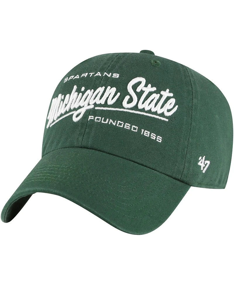 Women's '47 Brand Green Michigan State Spartans Sidney Clean Up Adjustable Hat