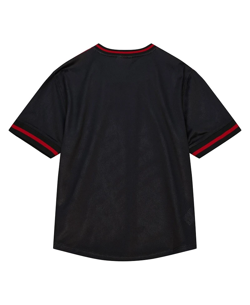 Men's Mitchell & Ness Red Chicago Bulls Jumbotron 3.0 Mesh V-Neck T-shirt