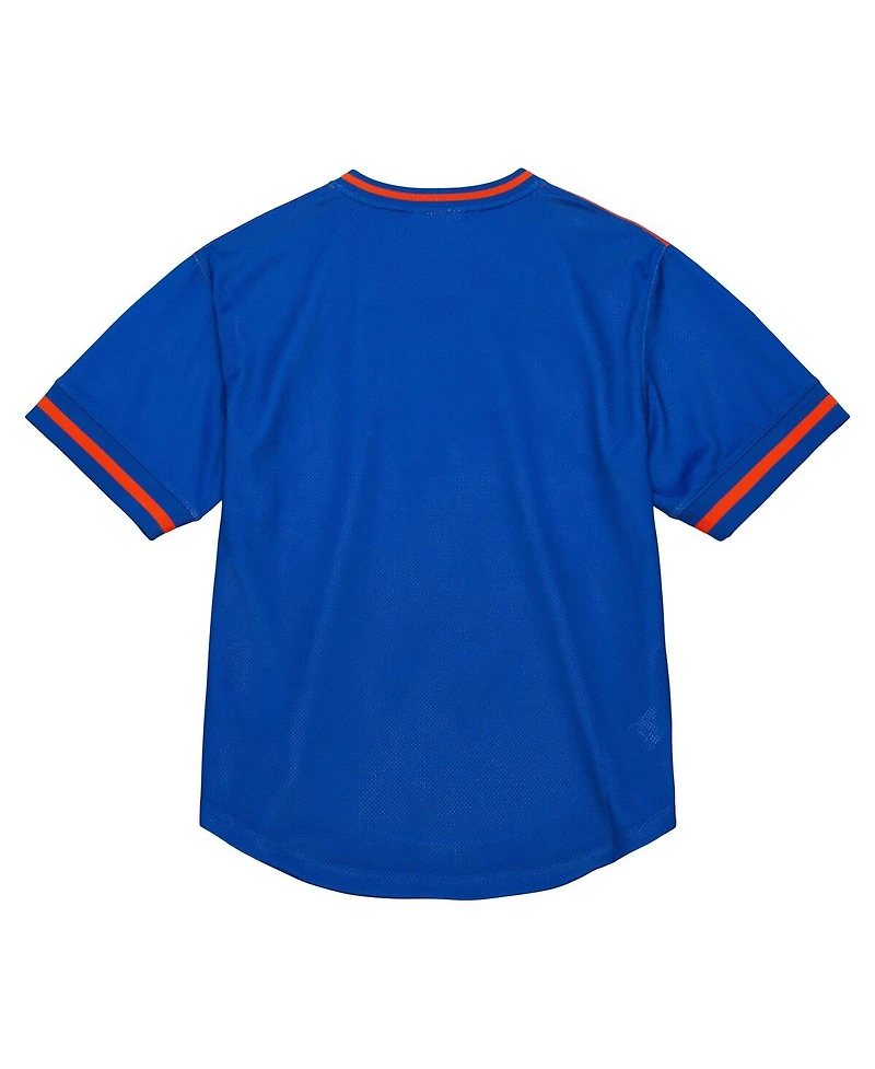 Men's Mitchell & Ness Orange New York Knicks Jumbotron 3.0 Mesh V-Neck T-shirt