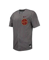Men's Nike Steel Usc Trojans Pinstripe Replica Full-Button Baseball Jersey