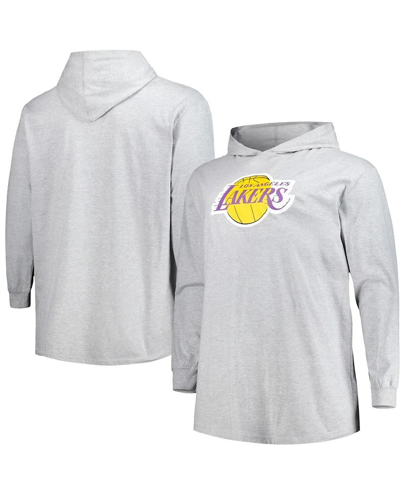 Men's Fanatics Heather Gray Los Angeles Lakers Big and Tall Pullover Hoodie