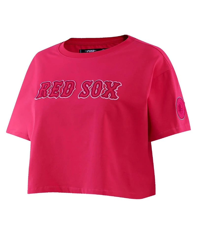 Women's Pro Standard Pink Boston Red Sox Triple Pink Boxy Cropped T-shirt
