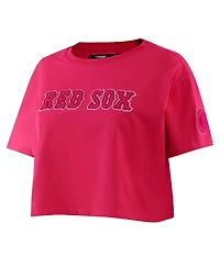 Women's Pro Standard Pink Boston Red Sox Triple Pink Boxy Cropped T-shirt