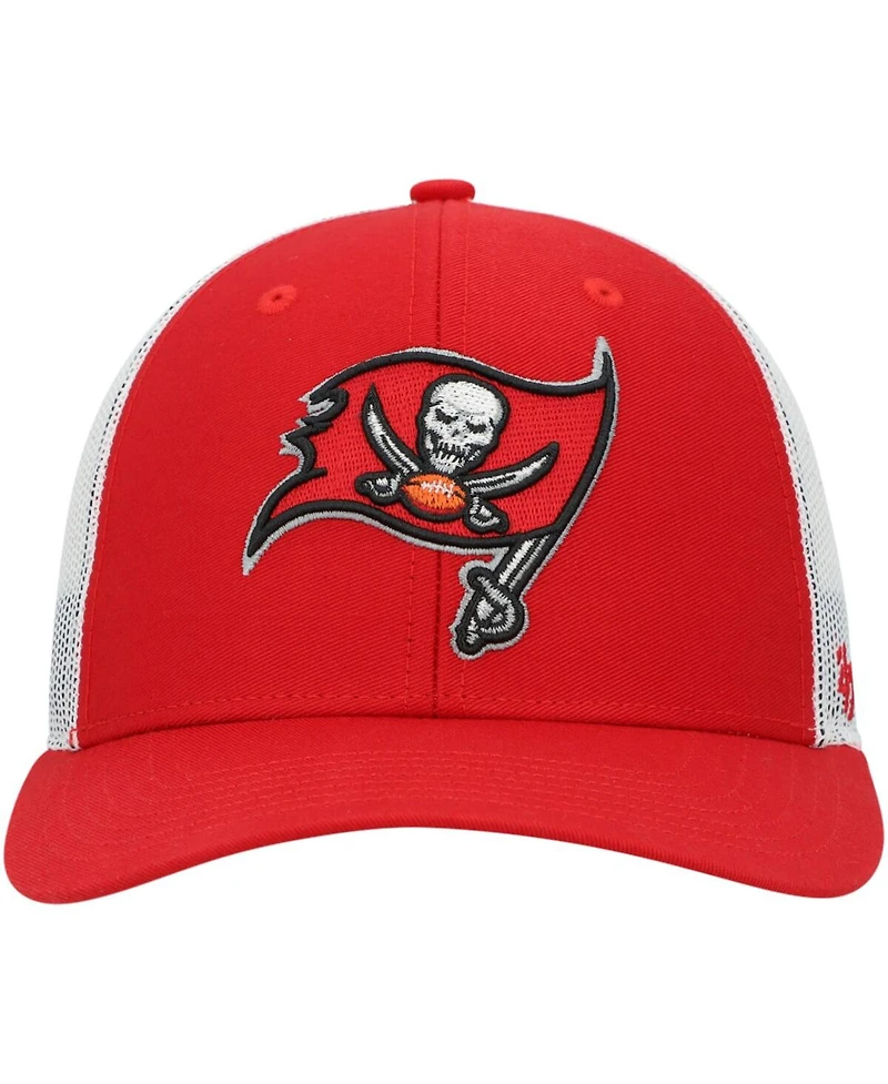 Youth Boys and Girls '47 Brand Red, White Tampa Bay Buccaneers Adjustable Trucker Hat
