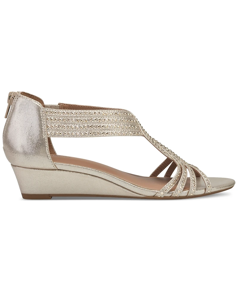 Style & Co Women's Ginifur Embellished Strappy Wedge Sandals, Created for Macy's