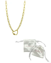 Adornia 14K Gold-Plated Paper Clip Chain with Rainbow Heart Screw Lock