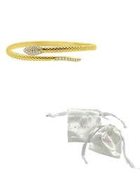 Adornia 14K Gold-Plated Adjustable Crystal Snake Cuff