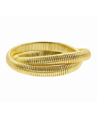 Adornia 14K Gold-Plated 2-Layer Omega Chain Bracelet