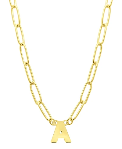 Adornia Tarnish Resistant 14K Gold-Plated Mini Initial Paperclip Chain Necklace