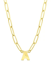 Adornia Tarnish Resistant 14K Gold-Plated Mini Initial Paperclip Chain Necklace