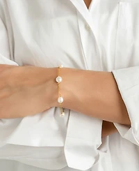 Adornia Tarnish Resistant Adjustable Station Cultured Freshwater Pearl Bracelet