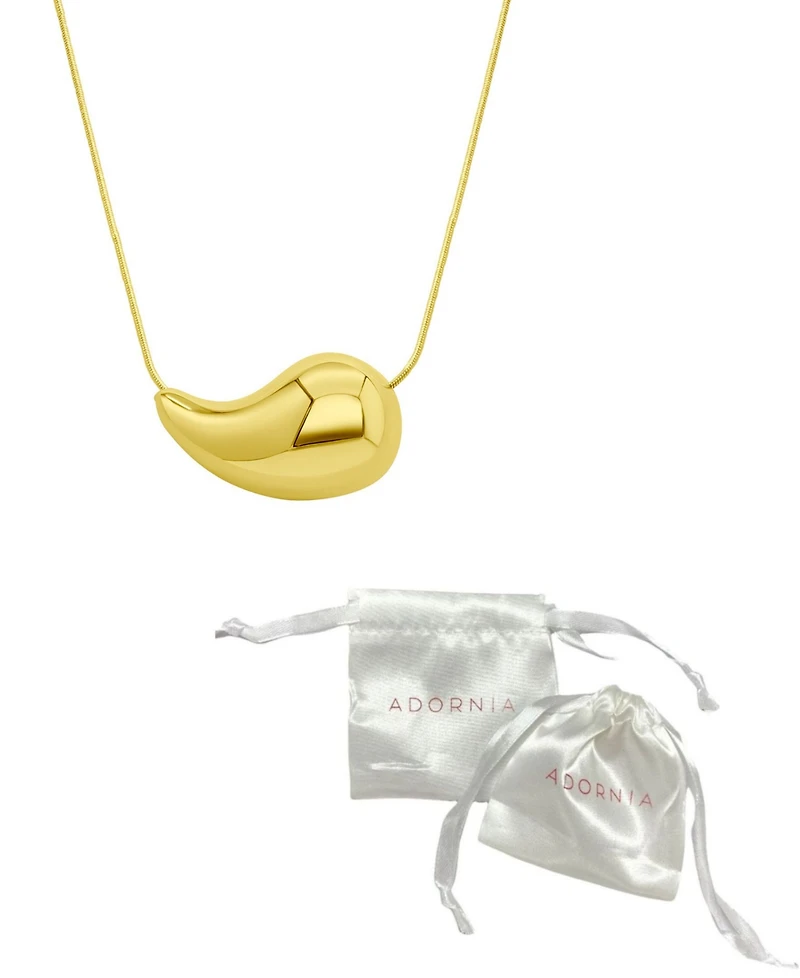 Adornia Tarnish Resistant 14K Gold-Plated Teardrop Sculptural Necklace