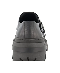 Karl Lagerfeld Paris Men's White Label Leather Double Buckle Monk Strap Loafers