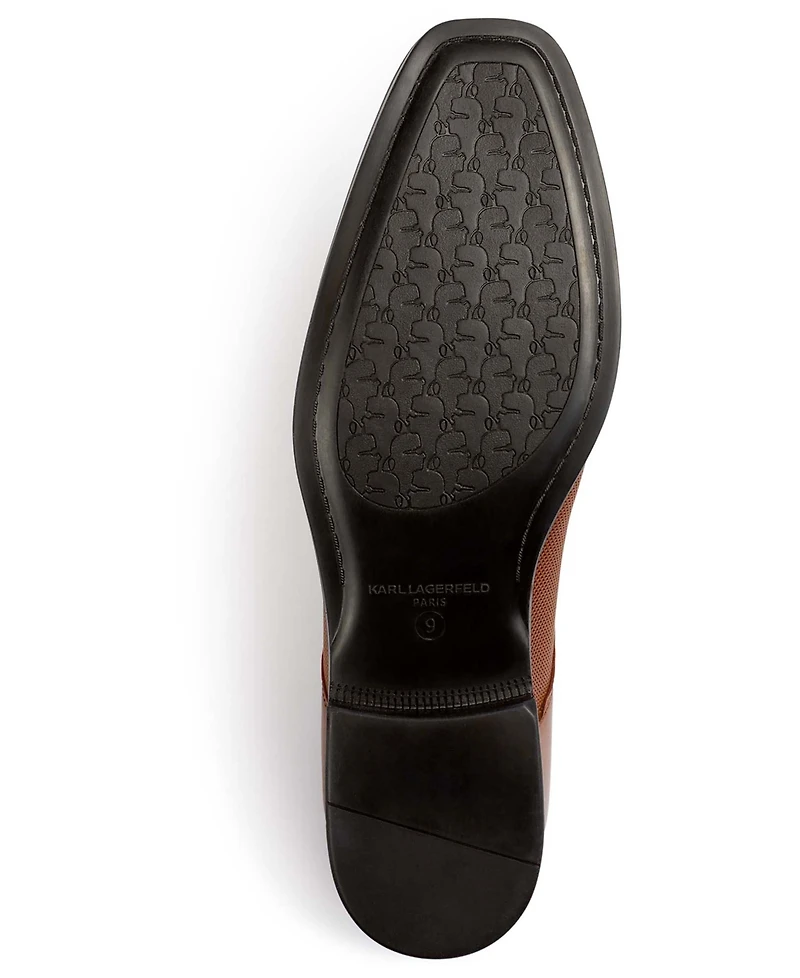 Karl Lagerfeld Paris Men's Leather Cap Toe Derby Lace-Up Shoes