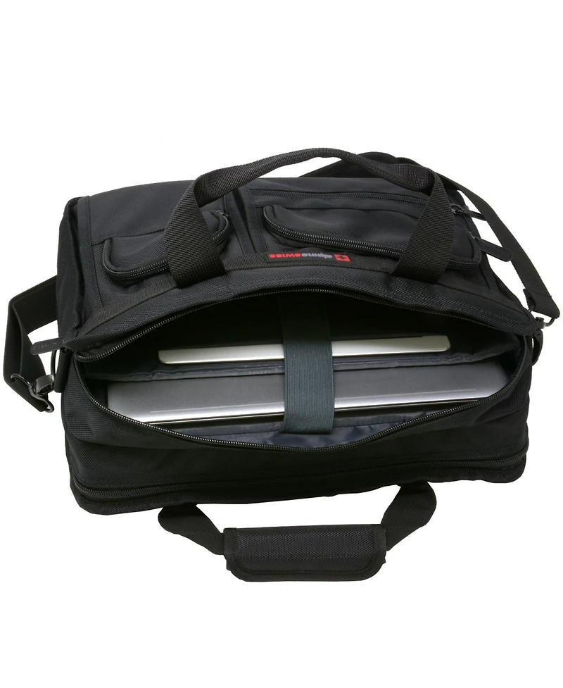Alpine Swiss Conrad Messenger Bag 15.6 Inch Laptop Briefcase with Tablet Sleeve
