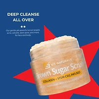 M3 Brown Sugar Body Scrub with Collagen Stem Cell Exfoliating Body Scrubber Face Cleanser Fight Skin Care Appearance Cellulite Fine Line Stretch Mark
