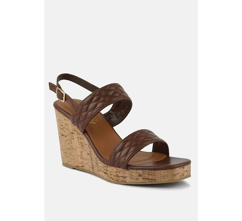 mohana quilted high wedge heel sandals