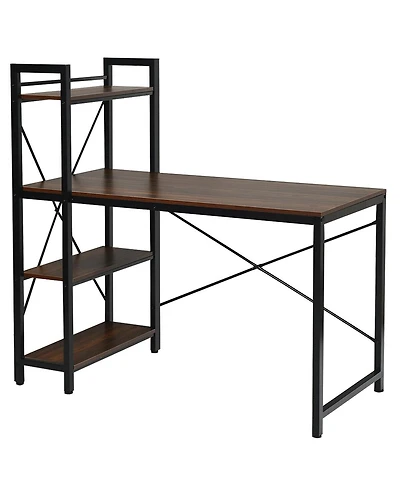 Slickblue 47.5 Inch Writing Study Computer Desk with 4-Tier Shelves
