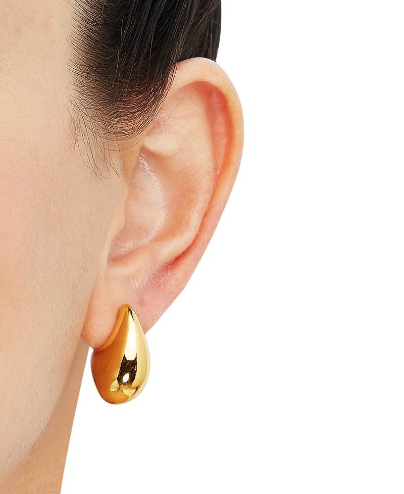 Polished Teardrop Sculptural Stud Earrings in 14k Gold, 22mm