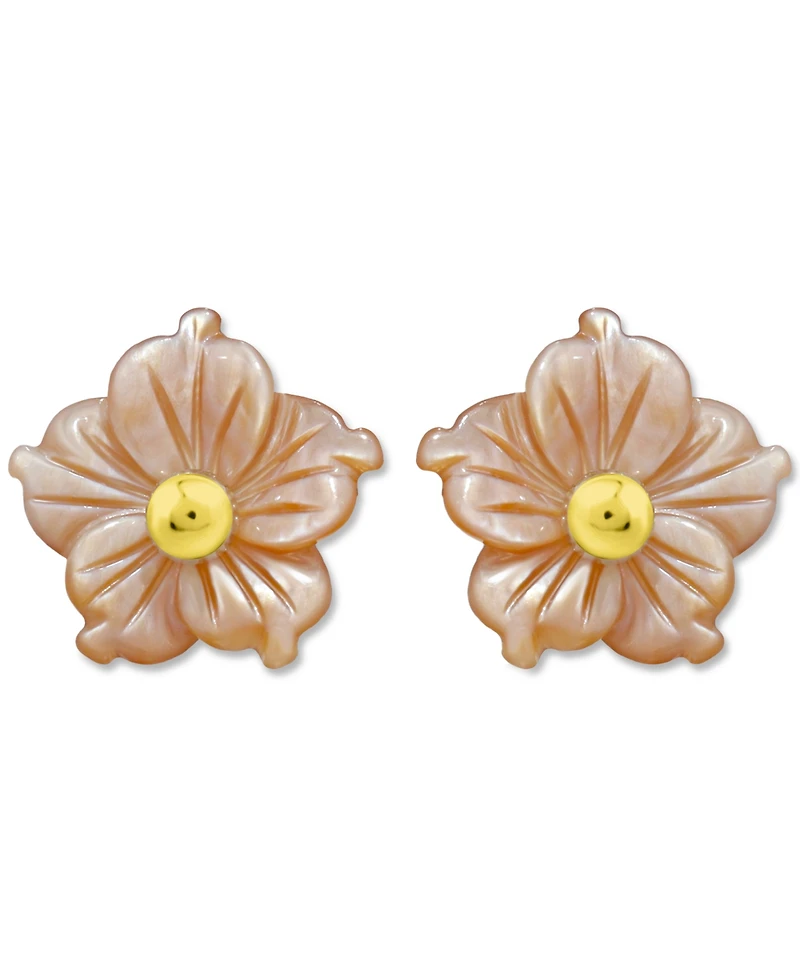 Giani Bernini Mother of Pearl Flower Stud Earrings 18k Gold-Plated Sterling Silver, Created for Macy's
