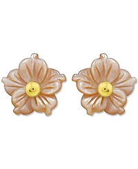 Giani Bernini Mother of Pearl Flower Stud Earrings 18k Gold-Plated Sterling Silver, Created for Macy's