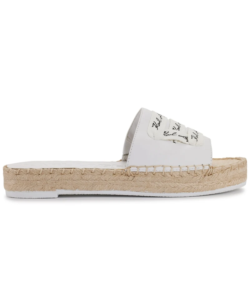 Karl Lagerfeld Paris Cherie Logo Slip-On Espadrille Platform Slide Sandals