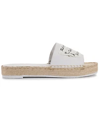 Karl Lagerfeld Paris Cherie Logo Slip-On Espadrille Platform Slide Sandals