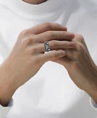 Marvel Wonder Fine Jewelry Men's Swiss Blue Topaz (3/4 ct. t.w.) & Diamond (1/10 ct. t.w.) Captain America Ring in Sterling Silver