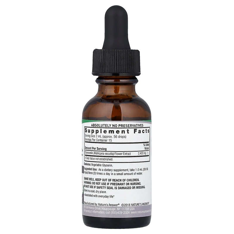 Nature's Answer Chamomile Extract Alcohol Free 2 400 mg 1 fl oz (30 ml) (1 - 200 mg per