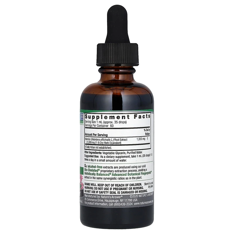 Nature's Answer Valerian Root Fluid Extract Alcohol-Free 1 000 mg - 2 fl oz (60 ml)