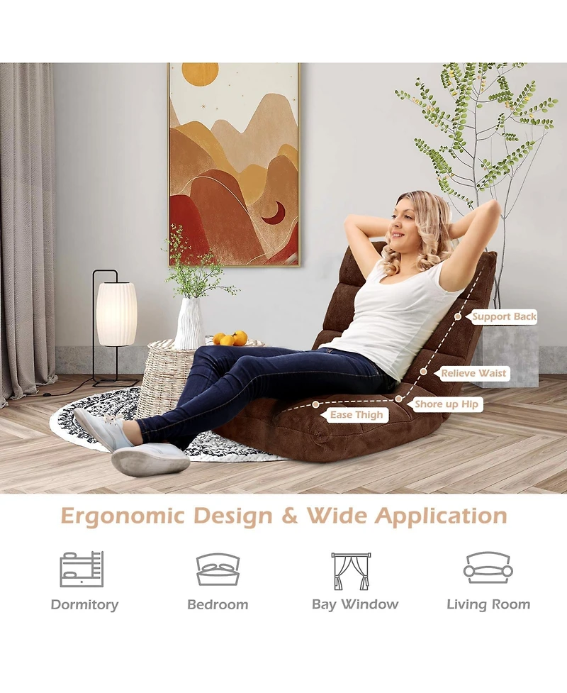 Slickblue Adjustable 14-Position Cushioned Floor Chair - Comfortable and Versatile Seating