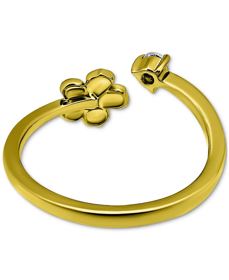 Giani Bernini Cubic Zirconia Flower Bypass Toe Ring, Created for Macy's