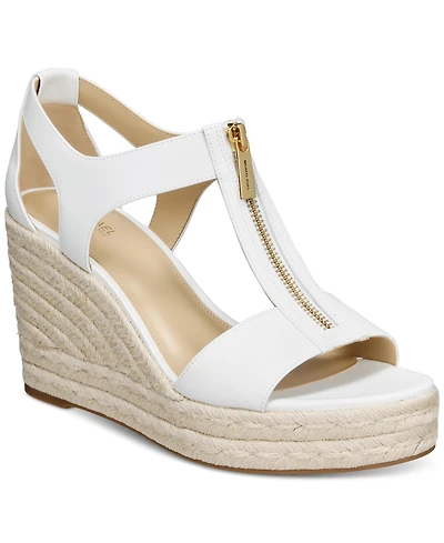 Michael Kors Berkley Zipper Espadrille Platform Wedge Sandals