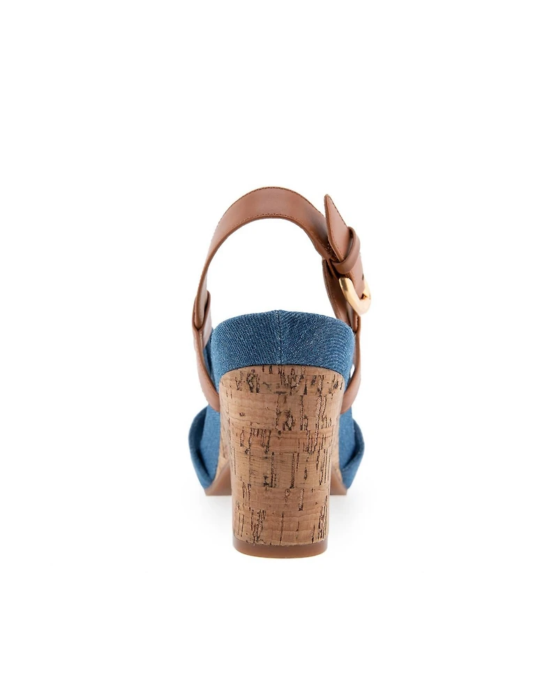 Aerosoles Women's Miki Open Toe Buckle Wedge Sandals