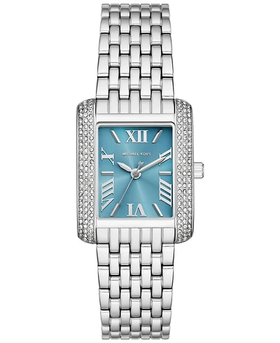 Michael Kors Women's Emery Three-Hand Silver-Tone Stainless Steel Watch 27mm x 33mm