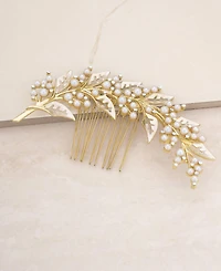 Ettika Ethereal Imitation Pearl Leaf Hair Comb
