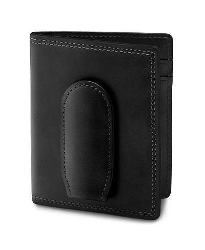 Bosca Men's Wallet, Dolce Leather Front Pocket Bifold Wallet with Magnetic Clip