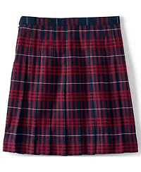 Lands' End Little Girls School Uniform Plaid Pleated Skirt Below the Knee