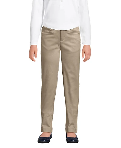 Lands' End Little Girls Slim Fit Stretch Chino Pants