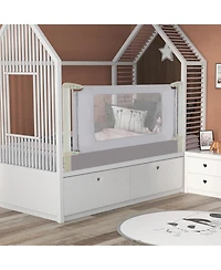 Slickblue Toddler Vertical Lifting Bed Rail with Double Lock-59 inch