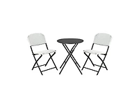 Slickblue 3 Pieces Patio Rattan Bistro Set with Round Dining Table and 2 Chairs