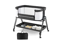 Slickblue Girls Portable Bedside Sleeper for Baby with 7 Adjustable Heights
