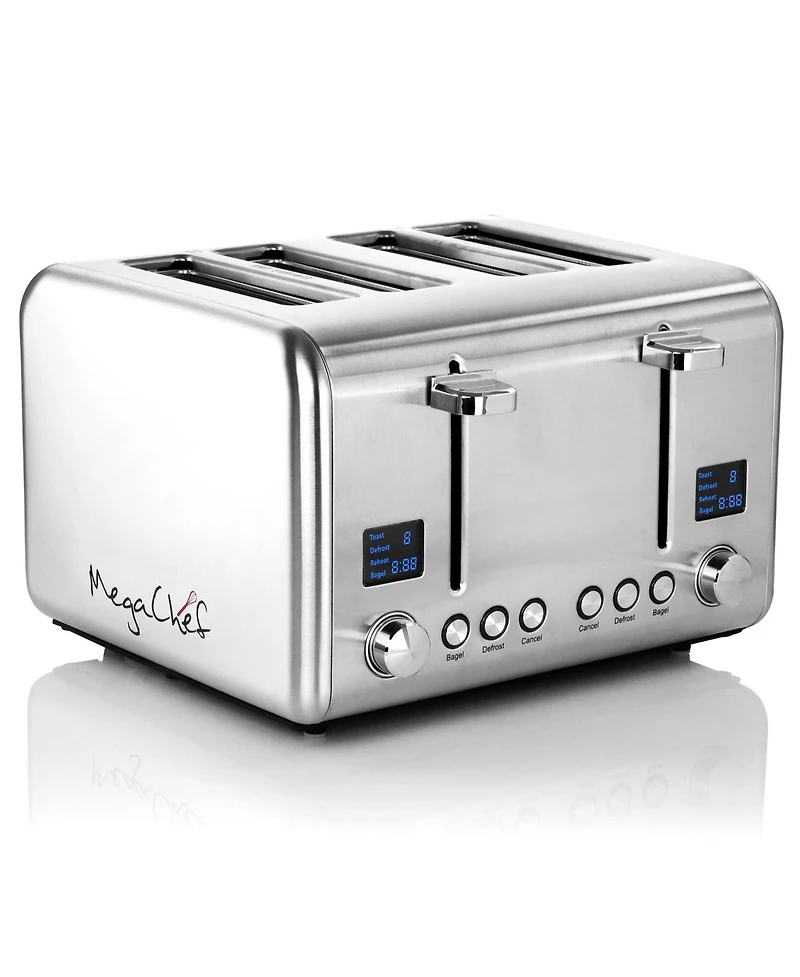 MegaChef 4 Slice Stainless Steel Toaster
