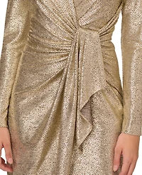 Adrianna Papell Women's Foiled Long-Sleeve Dress