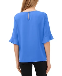 CeCe Women's Ruffled-Cuff 3/4-Sleeve Crew Neck Top