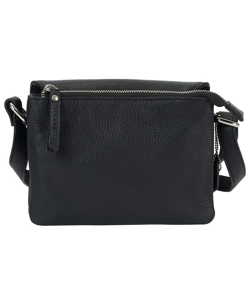 Mancini Pebble Leather Connie Crossbody Handbag